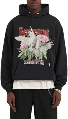 代表和平鴿花卉印花連帽衫 黑色 M04284-171 Lookbook 代表和平鴿花卉印花連帽衫 黑色 M04284-171