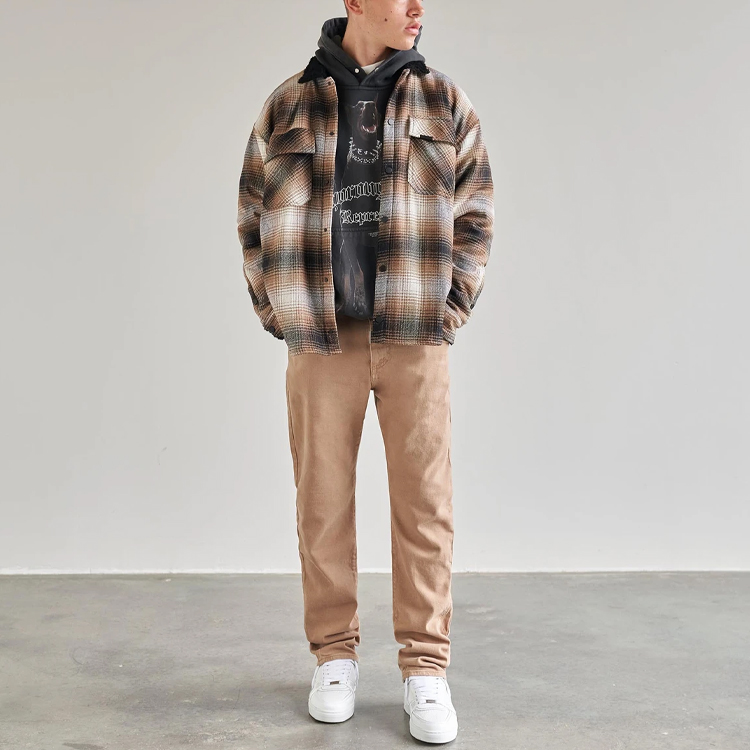 Lookbook REPRESENT Jaket Fleece Kotak dengan Lapik Shearling dan Poket Berkembar M06050-04