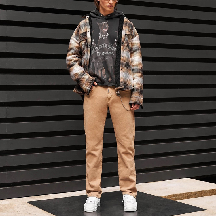 Purchase REPRESENT Jaket Fleece Kotak dengan Lapik Shearling dan Poket Berkembar M06050-04