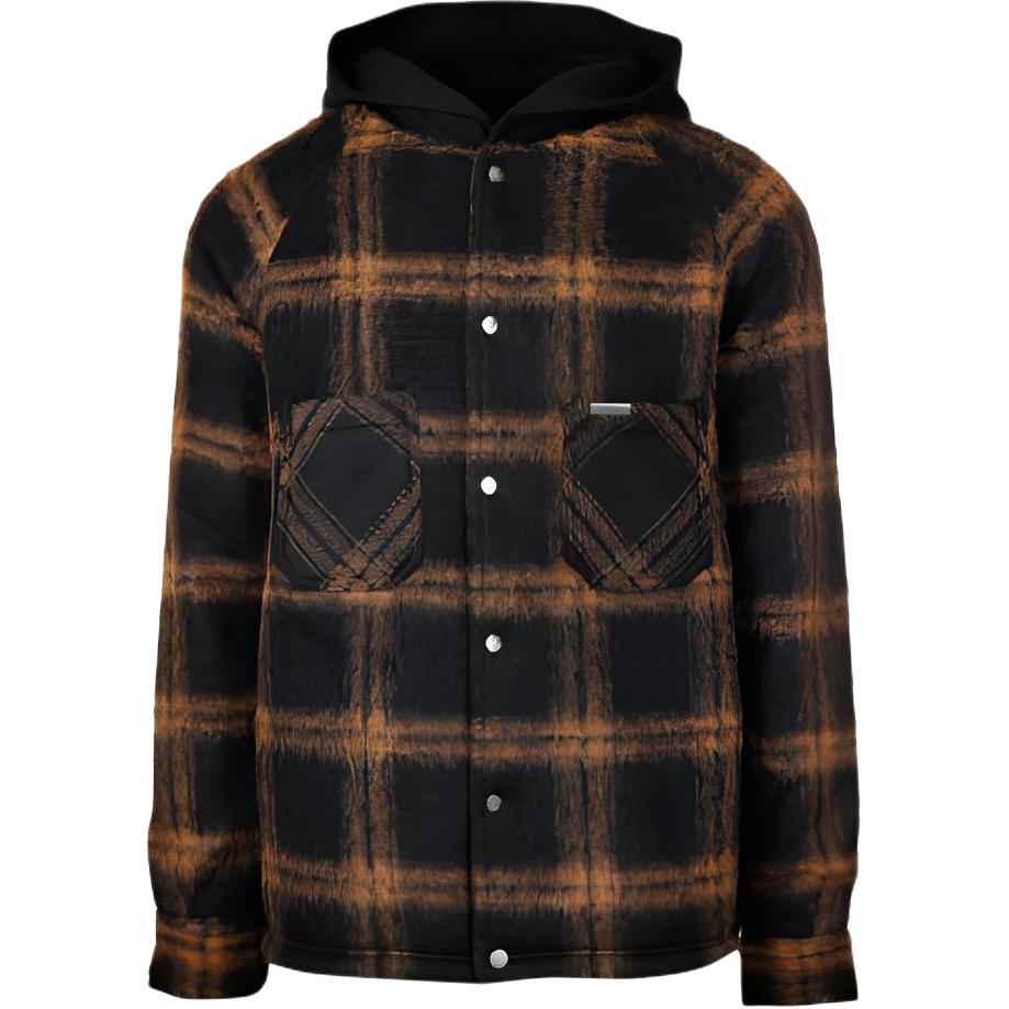 Represent Plaid Hooded Jacket Unisex Brown M06026-015