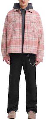 REPRESENT Jaket Lelaki Slim Fit Flanel Checkered Pink Berbutang Quilted. MLM230-470 Shop REPRESENT Jaket Lelaki Slim Fit Flanel Checkered Pink Berbutang Quilted. MLM230-470