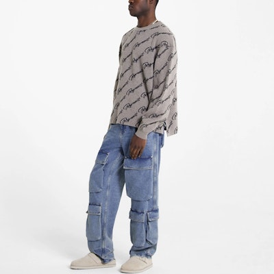 REPRESENT R3 Cargo Denim Solid Zipper Work Jeans Men’s Blue MLM601-60 Shop REPRESENT R3 Cargo Denim Solid Zipper Work Jeans Men’s Blue MLM601-60