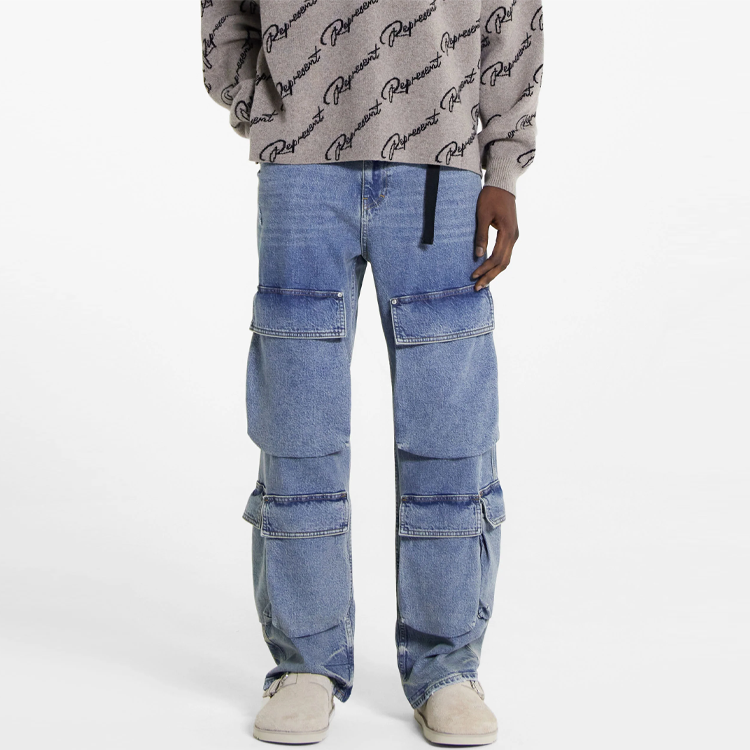 Purchase REPRESENT R3 工裝牛仔褲 男士藍色拉鍊造型丹寧褲 MLM601-60