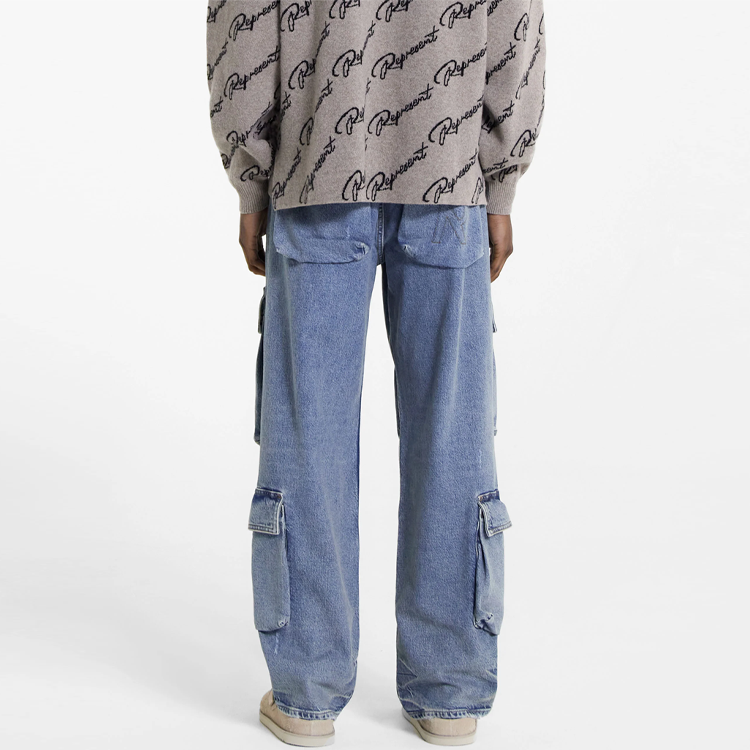 Details for REPRESENT R3 工裝牛仔褲 男士藍色拉鍊造型丹寧褲 MLM601-60