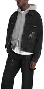 REPRESENT R4 イニシャル ブラック デニム ジャケット レタープリント メンズ 長袖 MJ6004-171 Details for REPRESENT R4 イニシャル ブラック デニム ジャケット レタープリント メンズ 長袖 MJ6004-171