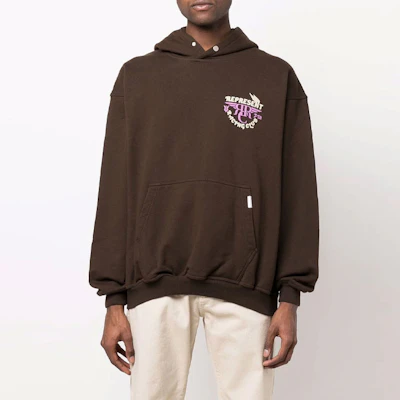 Represent Racing Club 棕色標誌連帽衫 - 休閒秋季時尚 M04191-04 Purchase Represent Racing Club 棕色標誌連帽衫 - 休閒秋季時尚 M04191-04