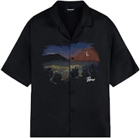 REPRESENT Scenic Letter Print Short Sleeve Button-Up Shirt Black. M06111-01 REPRESENT Scenic Letter Print Short Sleeve Button-Up Shirt Black. M06111-01