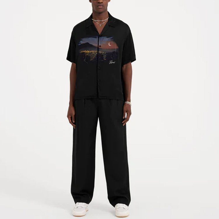 Shop REPRESENT 風景字母印花短袖襯衫 黑色 M06111-01