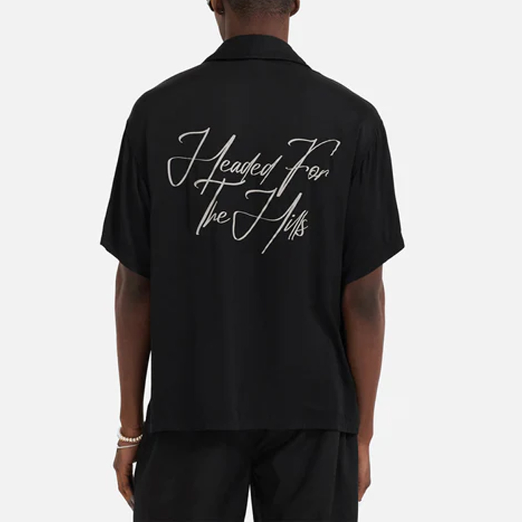 Cheap REPRESENT 風景字母印花短袖襯衫 黑色 M06111-01