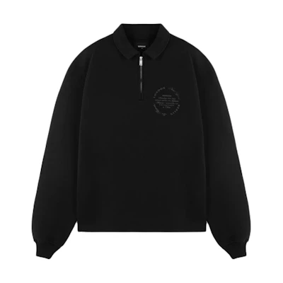 Represent Season Tour Quarter Zip Black Sweater Embroidered Pullover MS4022-01