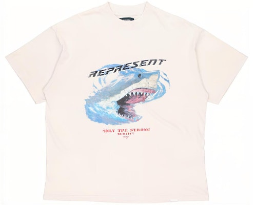 REPRESENT シャークロゴ グラフィック ユニセックス ホワイト クルーネック Tシャツ M05073-02 Buy REPRESENT シャークロゴ グラフィック ユニセックス ホワイト クルーネック Tシャツ M05073-02