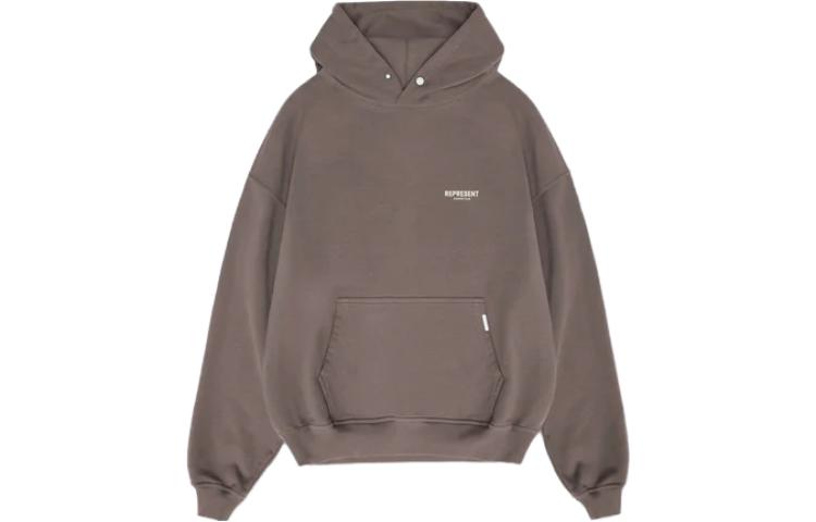 Represent Solid Color Brown Hoodie MH4004292