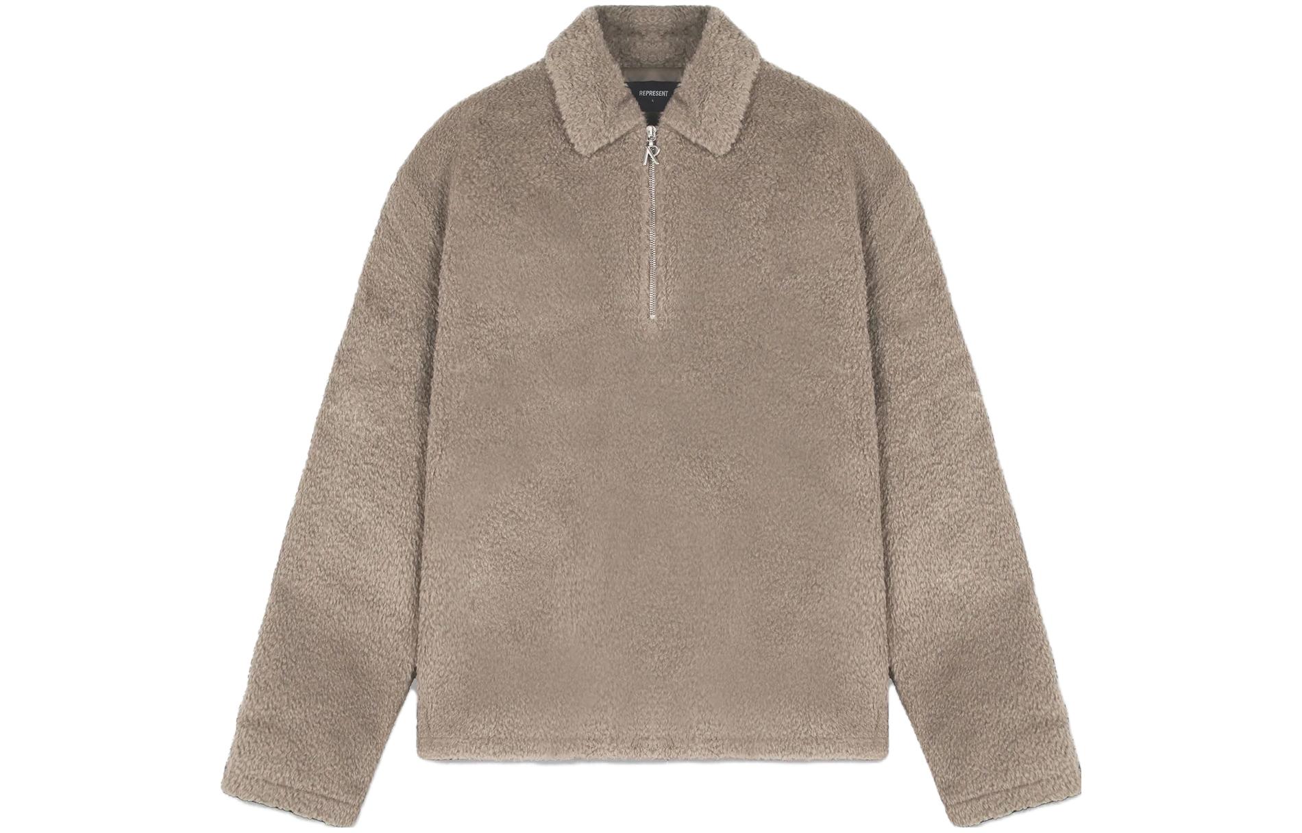 Represent Solid Color Fleece Half-Zip Pullover Sweatshirt MJ1012-243