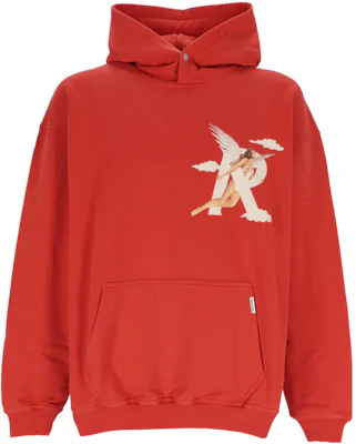 Represent Solid Color Logo Printed Red Hoodie for Men M04273239 Order Represent Solid Color Logo Printed Red Hoodie for Men M04273239