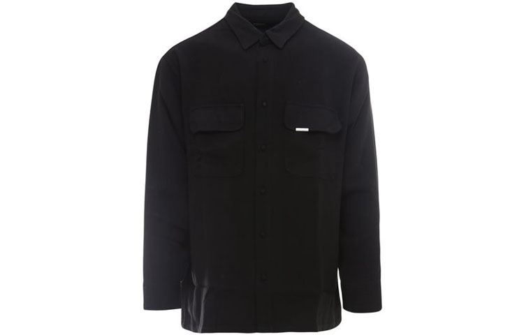 REPRESENT Solid Color Pocket Long Sleeve Shirt - Black M06045-01