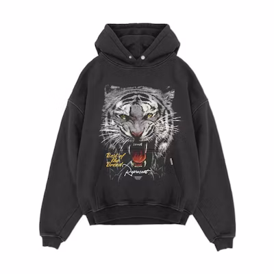 Represent Solid Color Tiger Print Hoodie - Dark Gray M04180-03