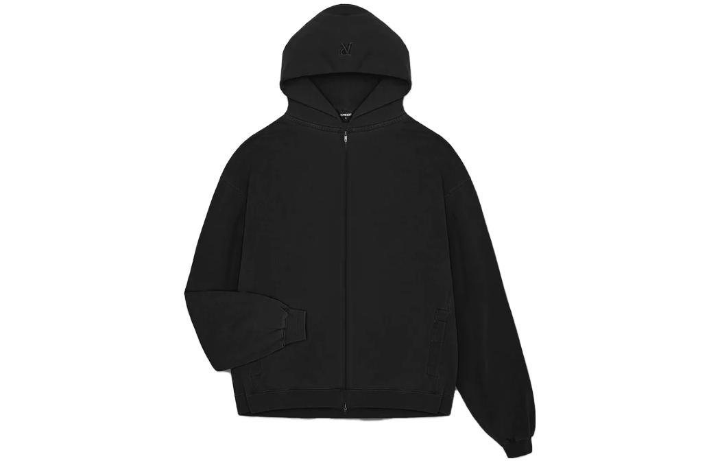 Represent Solid Color Zip-Up Hoodie - Black INM402-01