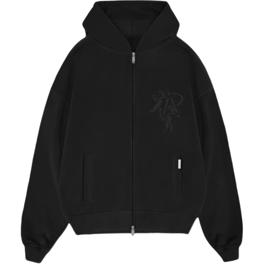 Represent Solid Color Zip Hoodie Jacket - Black MH4029-01
