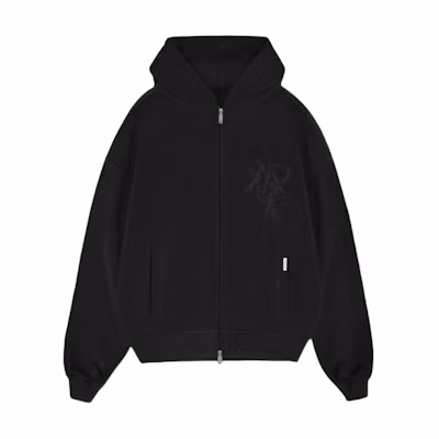 Represent Solid Color Zip Hoodie Jacket - Black MH4029-01