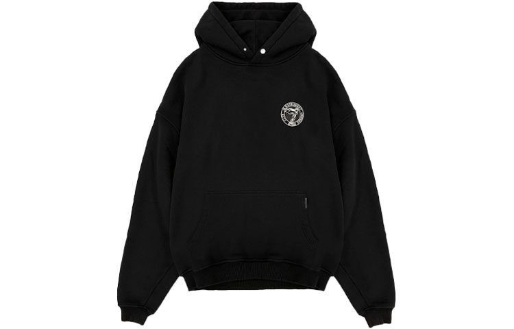 Represent SS21 Black Cotton Printed Pullover Hoodie for Men M04156-01