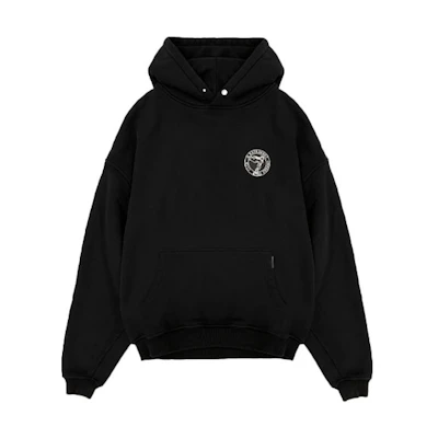Represent SS21 Black Cotton Printed Pullover Hoodie for Men M04156-01