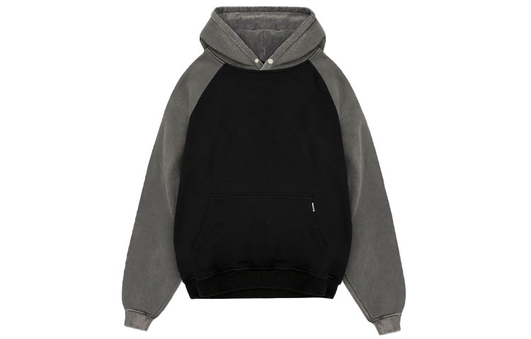 Represent SS21 Color Block Raglan Hoodie Black M04125-01