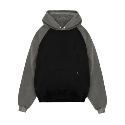 Represent SS21 Color Block Raglan Hoodie Black M04125-01