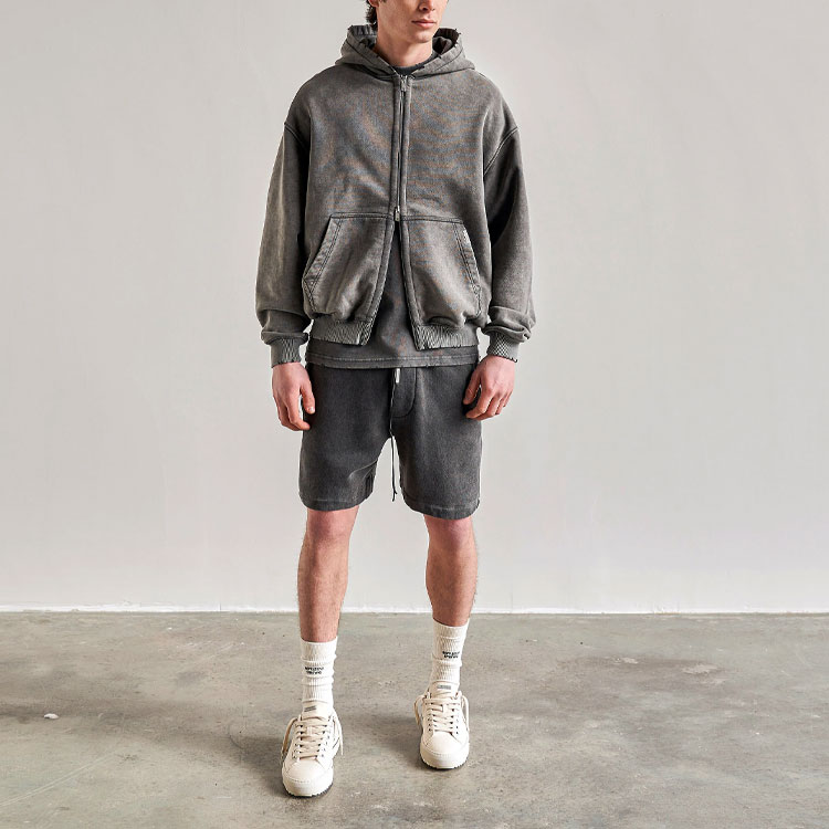 Lookbook REPRESENT SS21 Chaqueta Sudadera con Doble Cremallera Lavada Gris Oscuro M04105-20