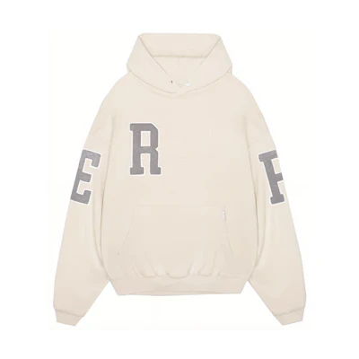 REPRESENT SS21 Flocked Logo Hoodie Long Sleeve Off-White. M04118-02