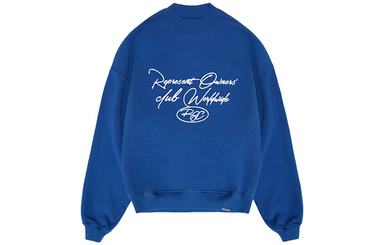 Represent SS21 Graphic Crewneck Loose Fit Long Sleeve Sweatshirt Blue M04189-109