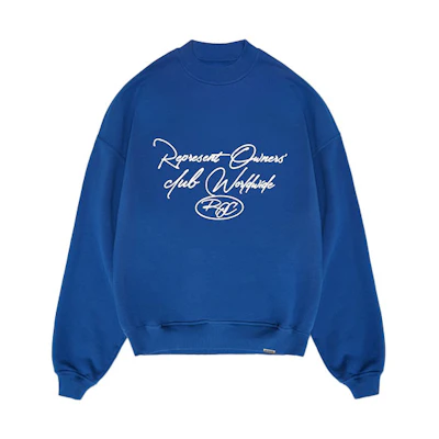 Represent SS21 Graphic Crewneck Loose Fit Long Sleeve Sweatshirt Blue M04189-109