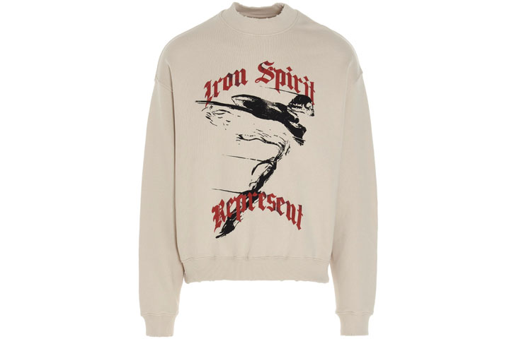 Represent SS21 Iron Spirit Graphic Print Sweatshirt Men Beige M04097-02