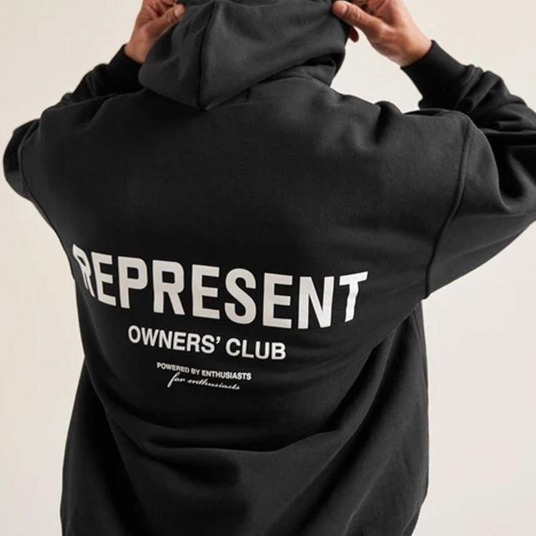 Details for Represent SS21 Owners Club 字母Logo連帽長袖上衣 黑色 M04153-01