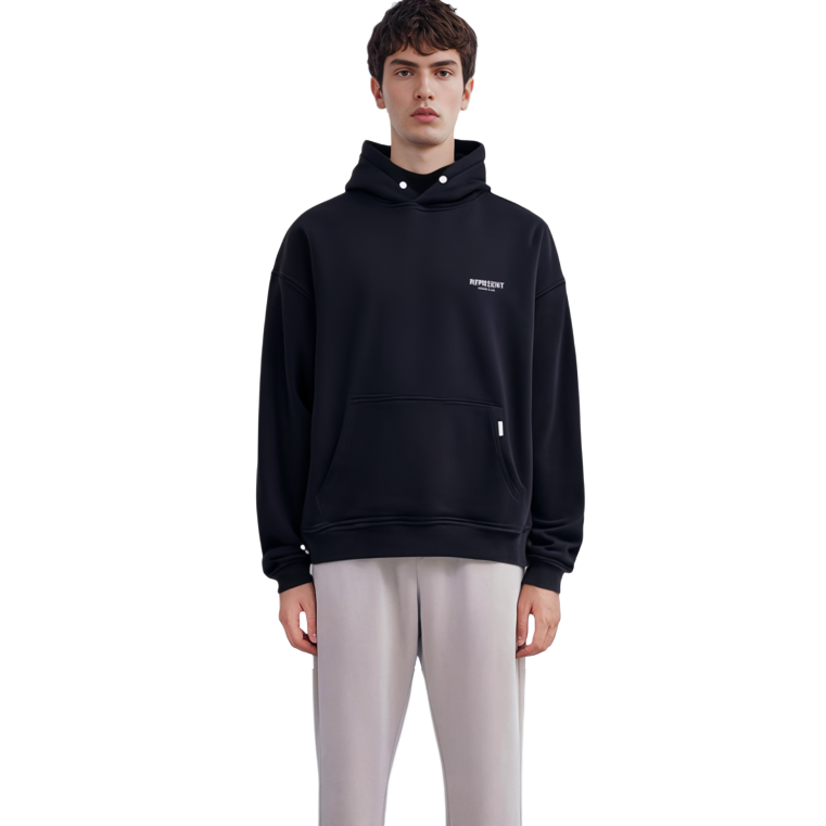 Sizing Represent SS21 Owners Club 字母Logo連帽長袖上衣 黑色 M04153-01