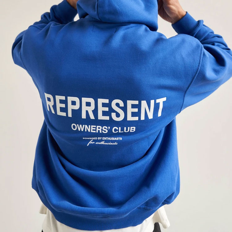 Purchase REPRESENT SS21 OwnersClub Logo Hoodie Blue Long Sleeve. M04153-109