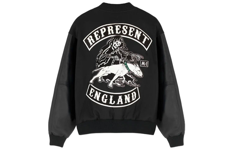 Represent SS21 Reaper Leather Sleeve Jacket Black M01064-01