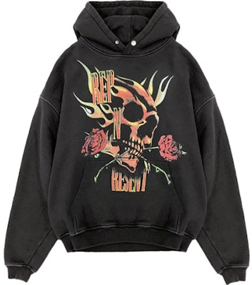 REPRESENT SS21 Rose Skull Graphic Drawstring Hoodie Black . M04110-03 Buy REPRESENT SS21 Rose Skull Graphic Drawstring Hoodie Black . M04110-03