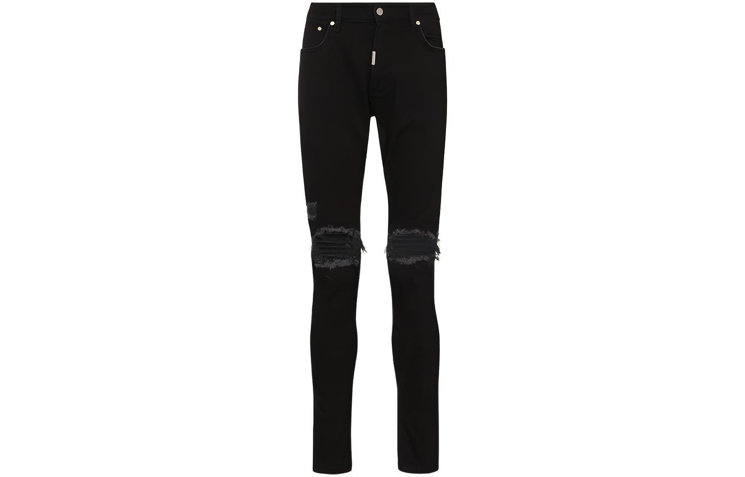 REPRESENT SS21 Slim Fit Distressed Black Jeans M07044-01