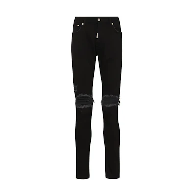 REPRESENT SS21 Slim Fit Distressed Black Jeans M07044-01