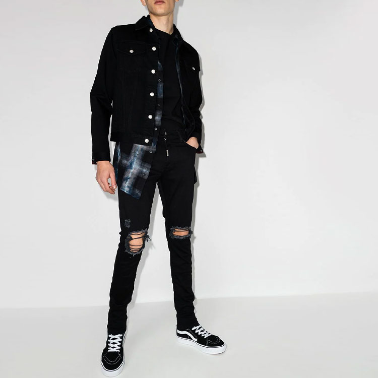 Lookbook REPRESENT SS21 修身破洞黑色牛仔褲 M07044-01