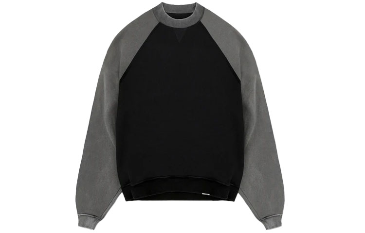 Represent SS21 Two-Tone Raglan Crewneck Long Sleeve Sweatshirt Black Men M04128-01