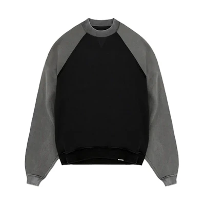 Represent SS21 Two-Tone Raglan Crewneck Long Sleeve Sweatshirt Black Men M04128-01