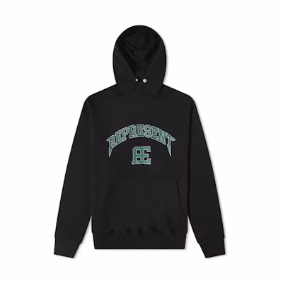 Represent SS21 Varsity Logo Print Black Hoodie Long Sleeve M04096-01