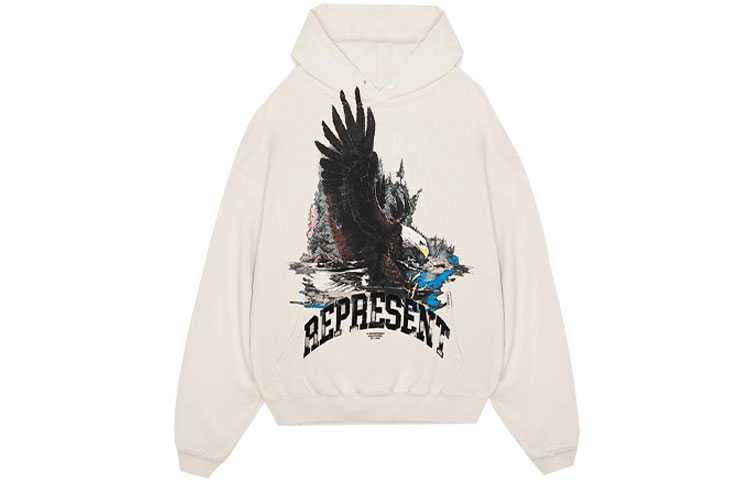 Represent SS21 Washed Eagle Hoodie Unisex Off-White M04134-02