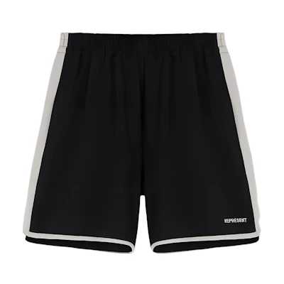 REPRESENT SS22 Relaxed Fit Black Contrast Trim Elastic Waist Shorts M09033-01