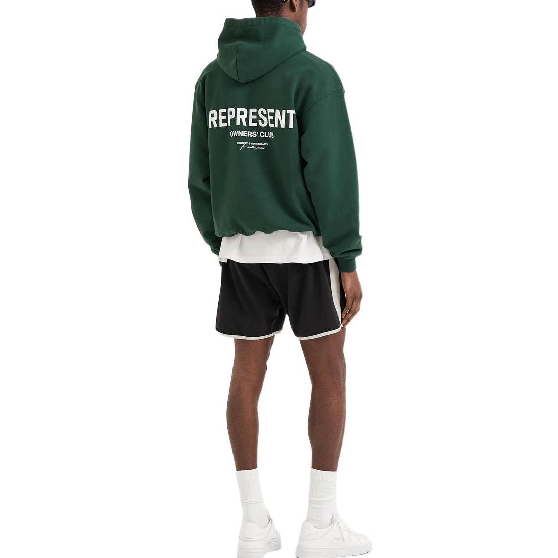 Shop REPRESENT SS22  Relaxed Fit Black Contrast Trim Elastic Waist Shorts M09033-01