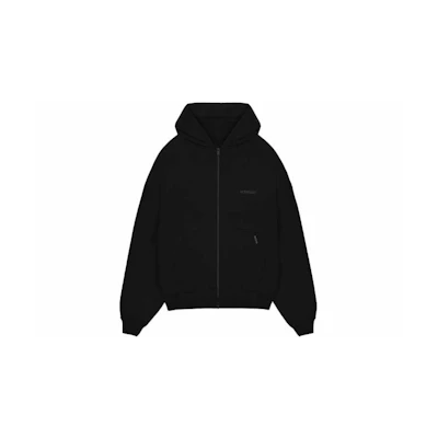 Represent SS22 Black Logo Print Zip-Up Hoodie Outerwear for Men M04201-01