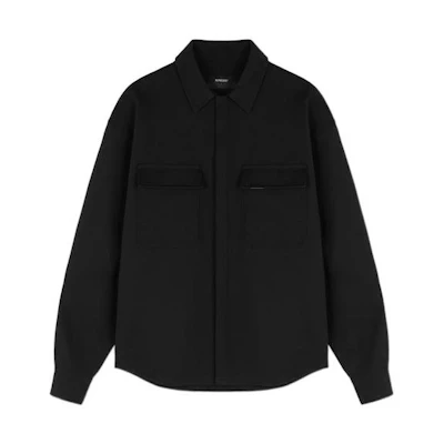 Represent SS22 Black Solid Color Pocket Collared Jacket for Men M06069-01
