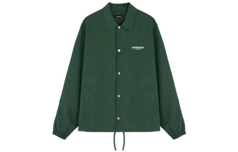 Order Represent SS22 Letter Print Collared Jacket Green M01156-62