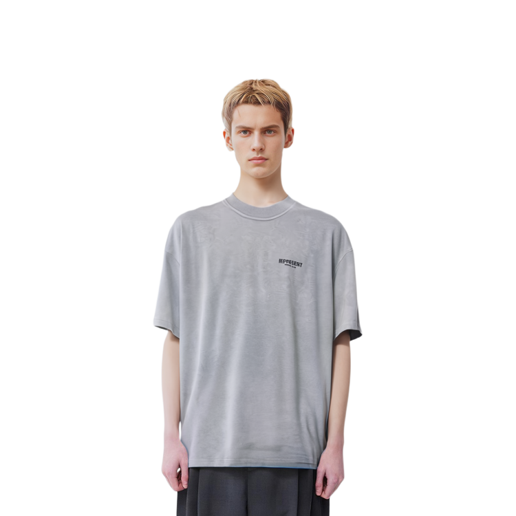 Sizing REPRESENT Kemeja-T Lengan Pendek Logo Grafik SS22 Kelabu Lelaki. M05149-302